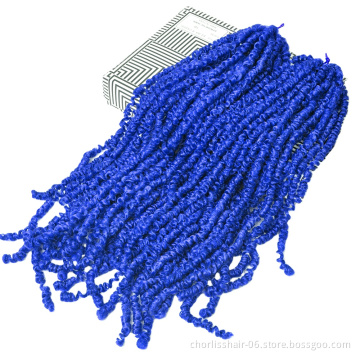 Wholesale 18'' Solid Color Spring Twist Locs For Dreadlocks Spring Twist Synthetic Braiding Hair Extensions Crochet Hair Braids